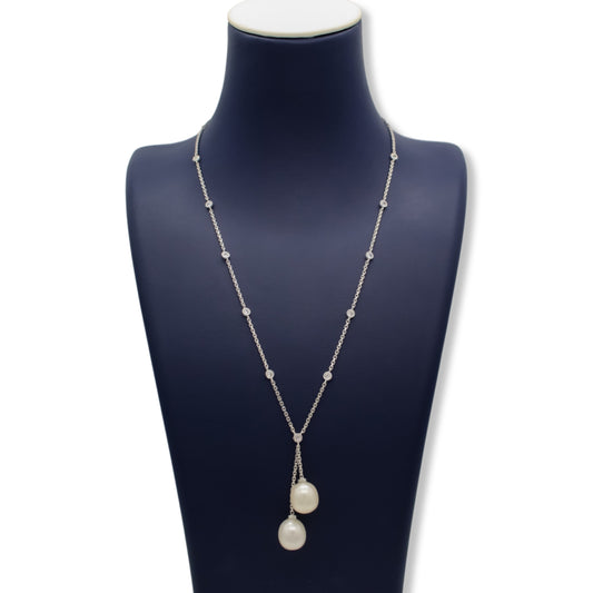 Women’s Pearl Necklace In 18K White Gold