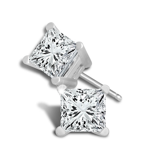 Princess Cut Studs - 14K Gold 0.25 CTW Diamond Earrings for Babies