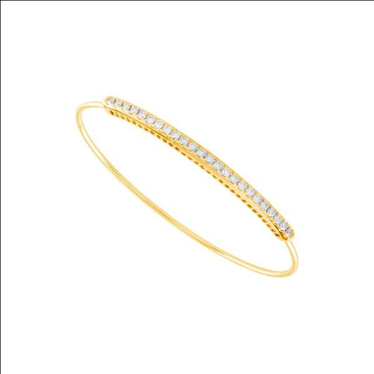 Fancy Bangle Bracelet - 14K Gold 1 CT Diamonds