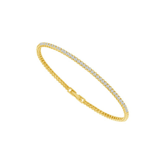 Brazalete de círculo completo - Oro de 14 quilates con diamantes de 0,75 quilates