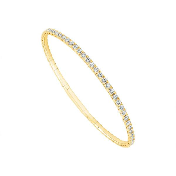 Brazalete tipo brazalete de eternidad - Oro de 14 quilates y diamantes de 2,5 quilates
