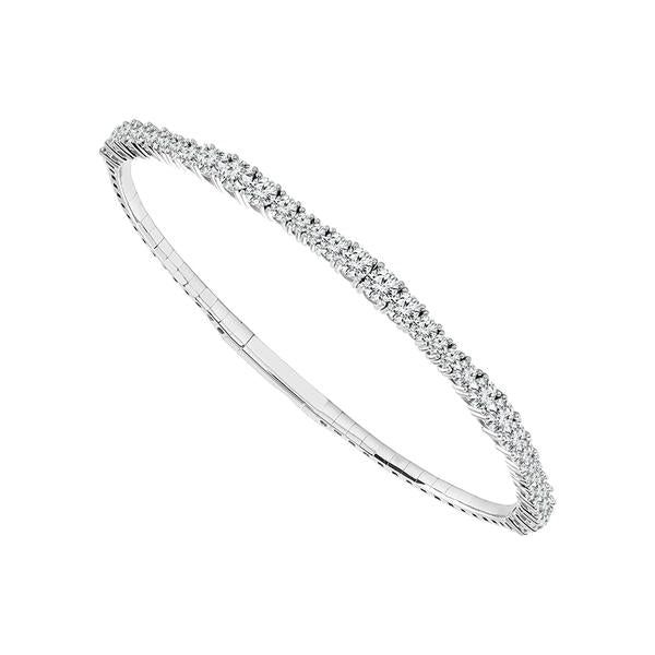 Brazalete de diamantes en oro blanco de 14 k de 2 quilates