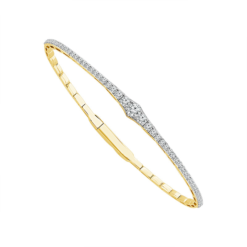 Brazalete de diamantes de oro blanco de 14 k de 1 qt tw