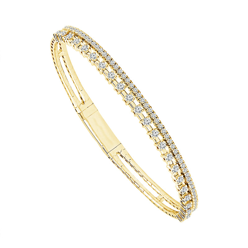 Brazalete de diamantes de oro blanco de 14 k de 1,17 ct total