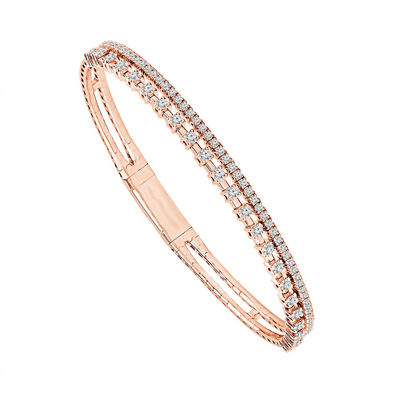 Brazalete de diamantes de oro blanco de 14 k de 1,17 ct total