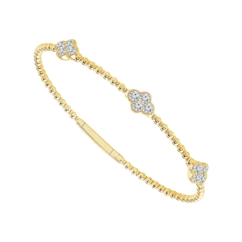 Brazalete de diamantes de oro blanco de 14 k de 1 qt tw