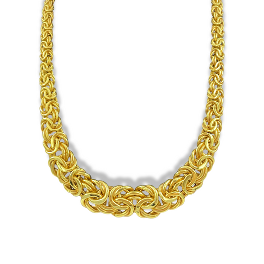 Collar bizantino de talla princesa en oro amarillo de 14 k