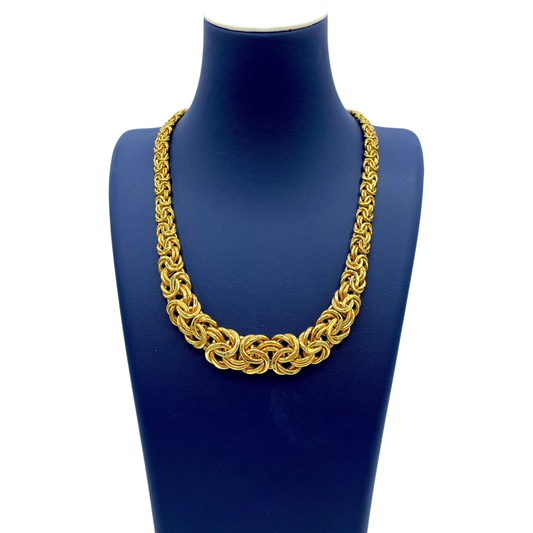 Collar bizantino de talla princesa en oro amarillo de 14 k