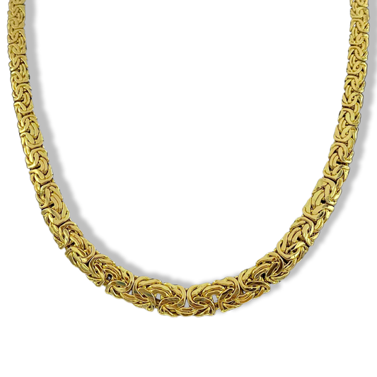Collar bizantino para mujer en oro amarillo italiano elegante de 14 k