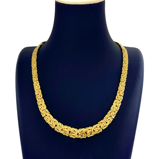 Collar bizantino para mujer en oro amarillo italiano elegante de 14 k