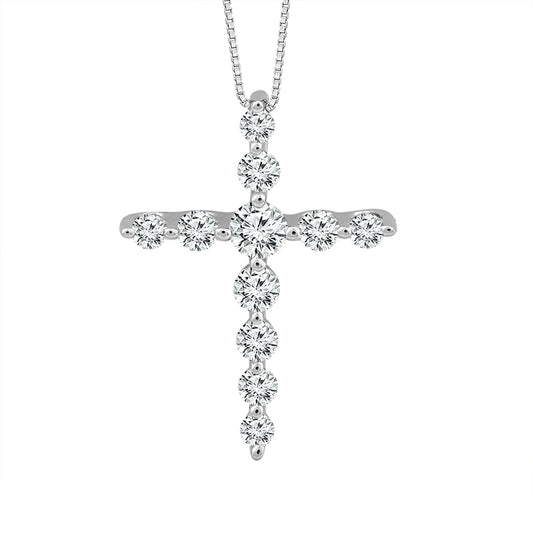 Diamond Cross Pendant 0.30 ct tw 10k White Gold