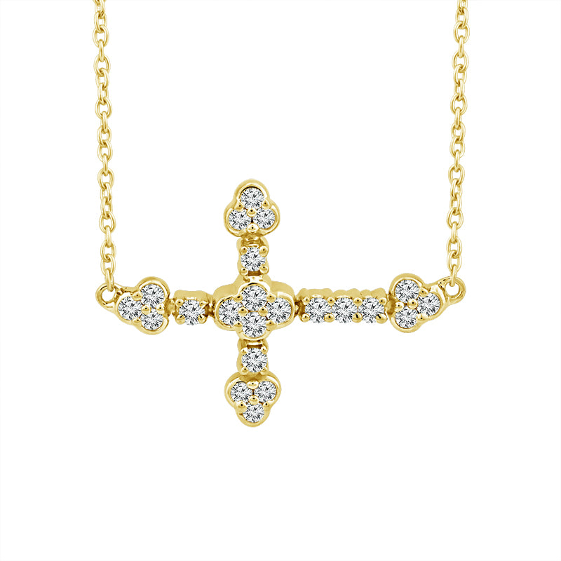 Diamond Cross Earrings 0.17 ct tw 10k Yellow Gold