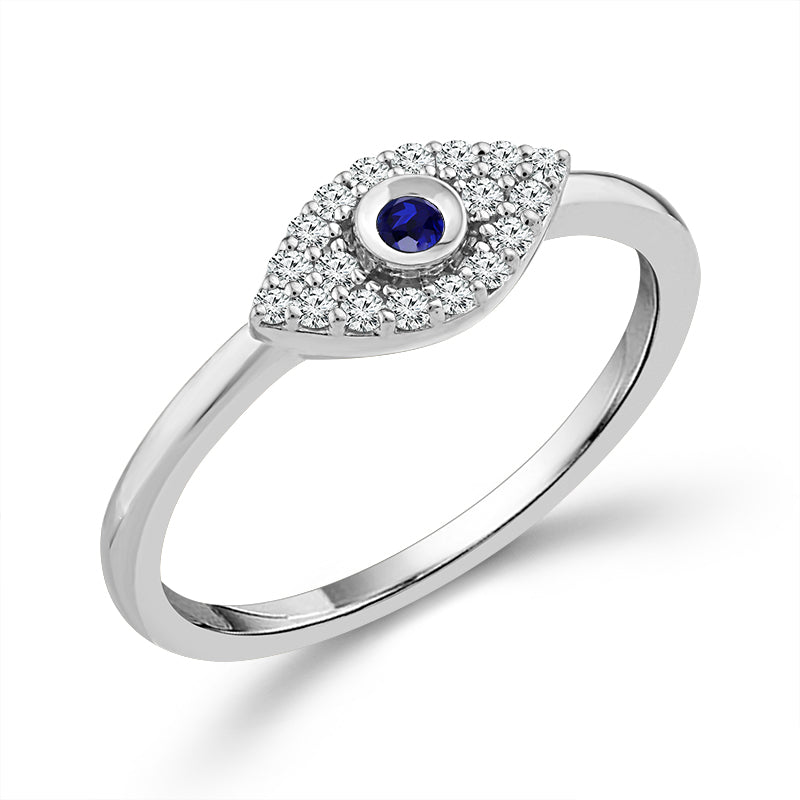 Evil Eye Fashion Diamond Ring 0.13 ct tw 14k Yellow Gold