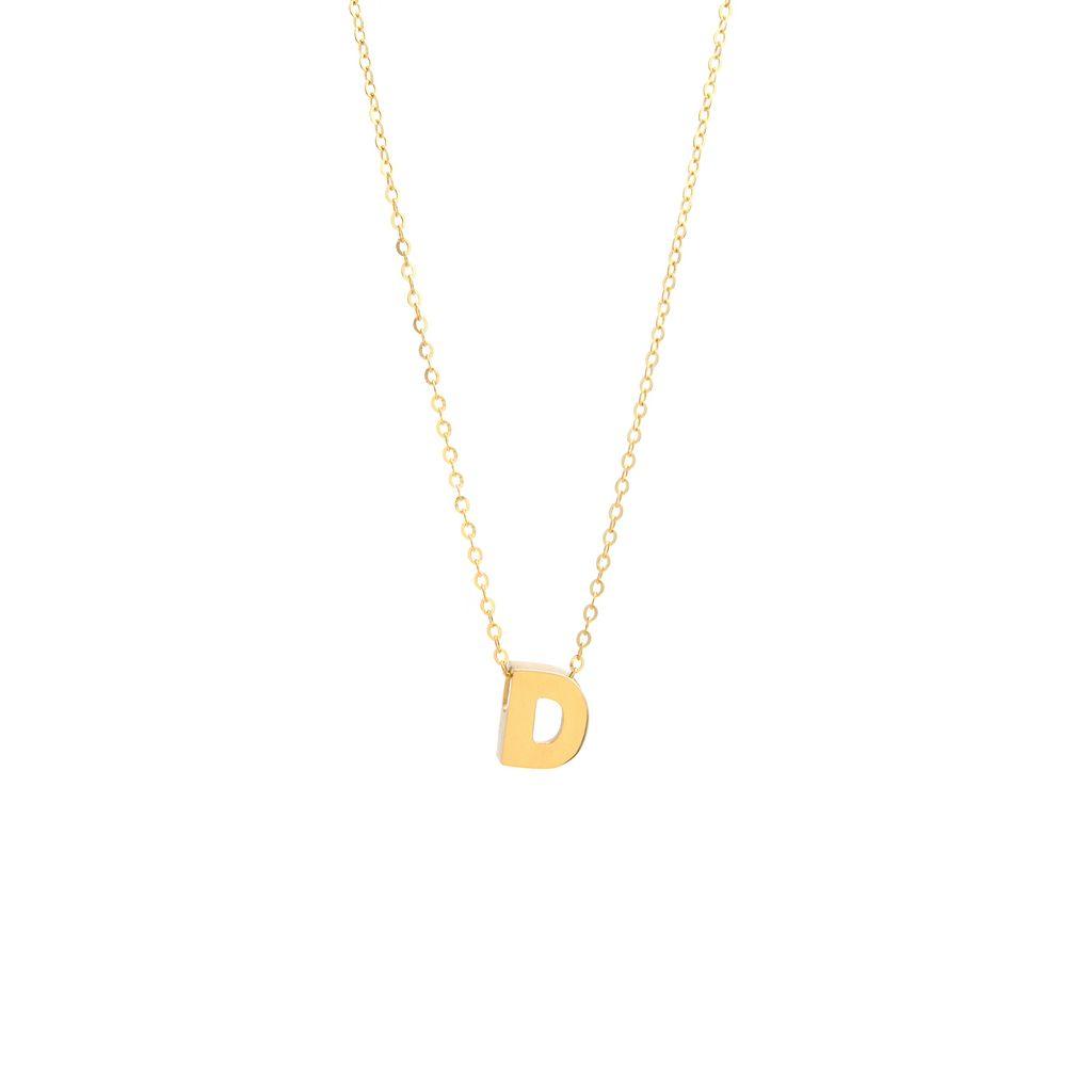 All Gold Letter Charm Necklace: A-Z - Ariel's Jewelry 