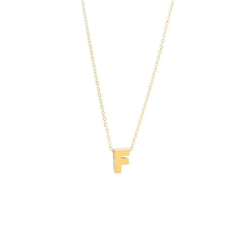 All Gold Letter Charm Necklace: A-Z - Ariel's Jewelry 