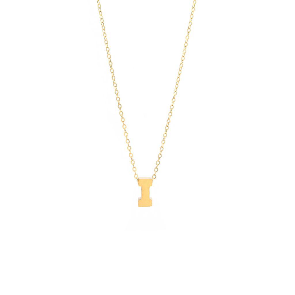 All Gold Letter Charm Necklace: A-Z - Ariel's Jewelry 