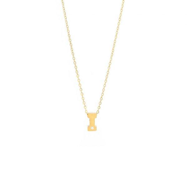Single Diamond Letter Charm Necklace: A-Z - Ariel's Jewelry 