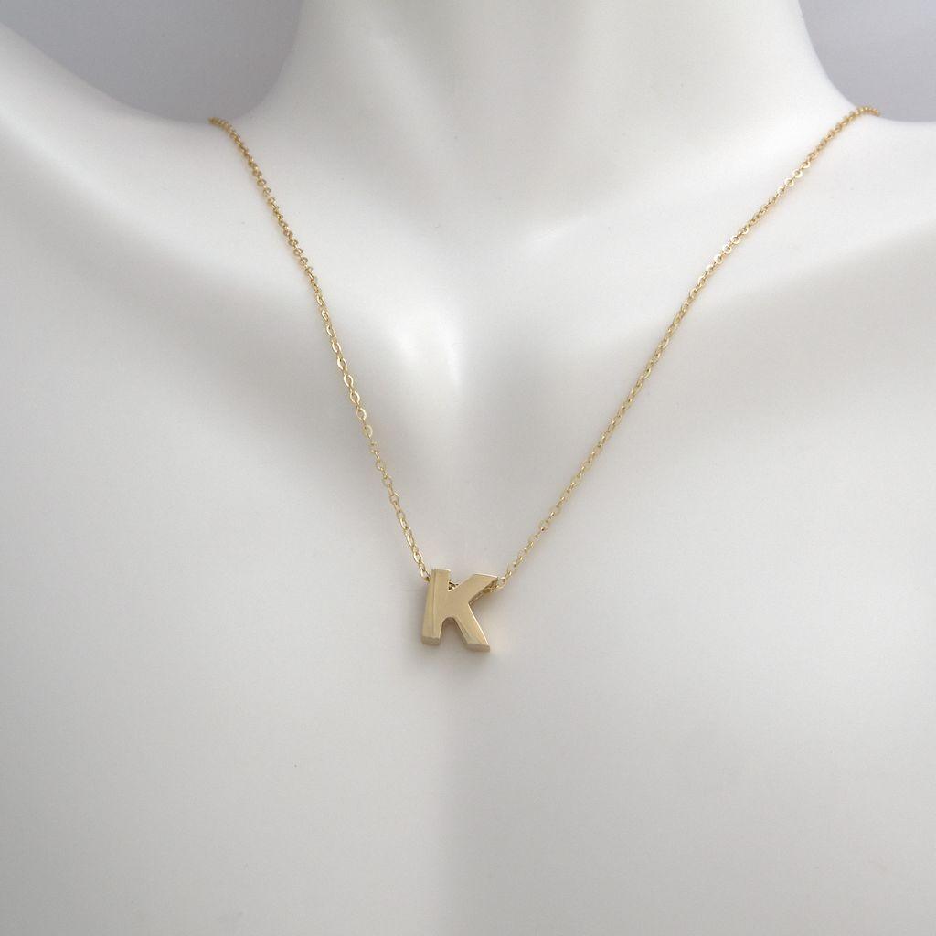 All Gold Letter Charm Necklace: A-Z - Ariel's Jewelry 