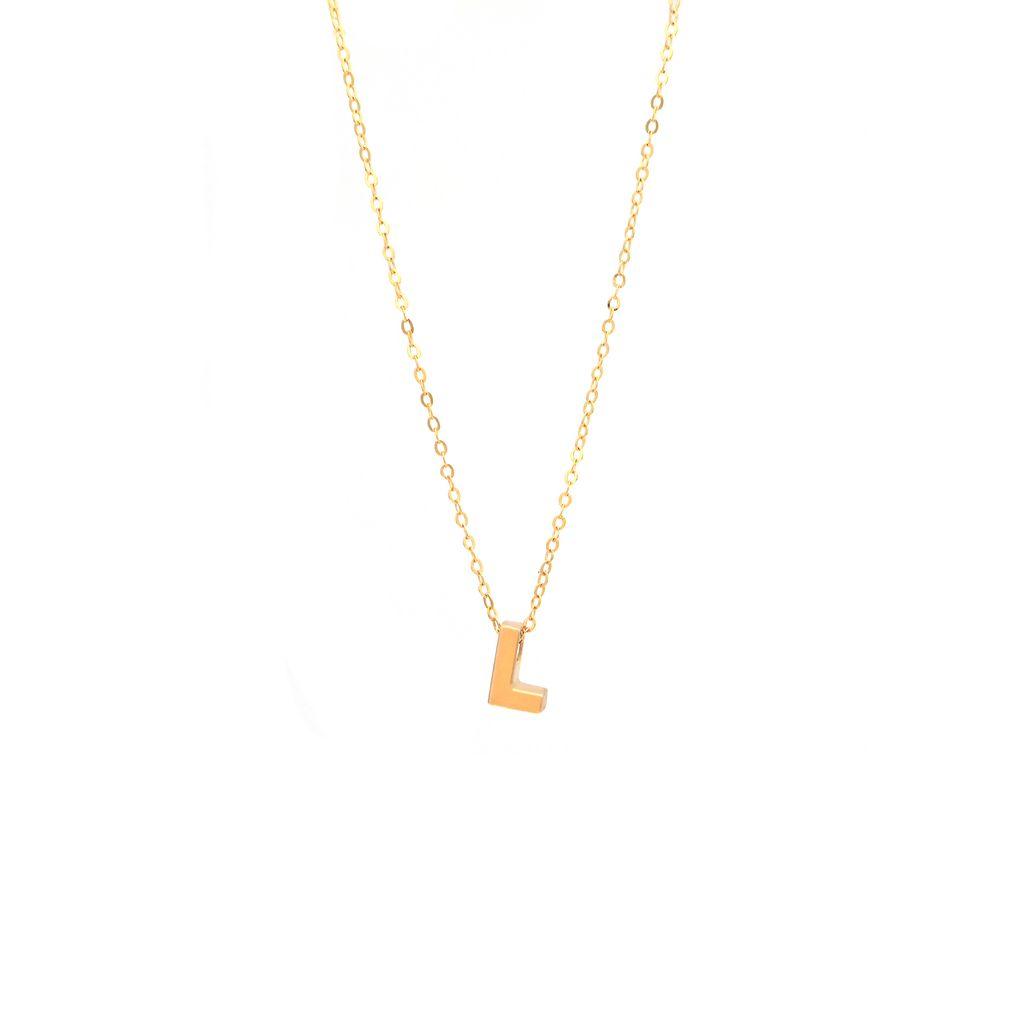 All Gold Letter Charm Necklace: A-Z - Ariel's Jewelry 