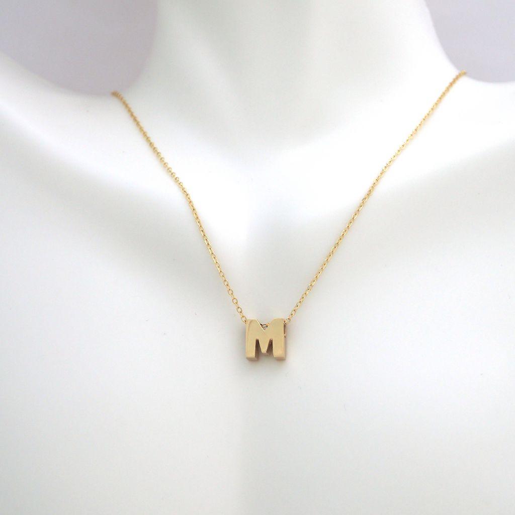 All Gold Letter Charm Necklace: A-Z - Ariel's Jewelry 