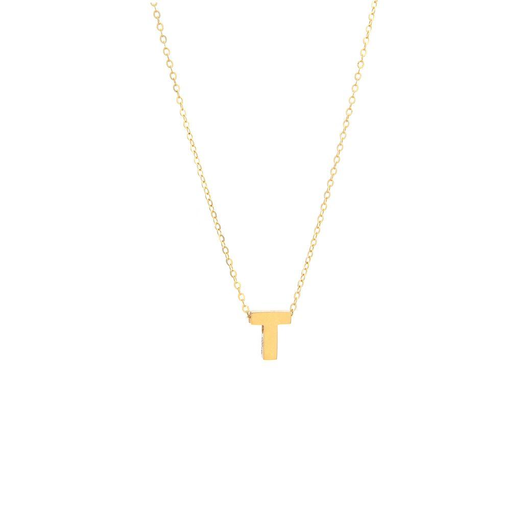 All Gold Letter Charm Necklace: A-Z - Ariel's Jewelry 