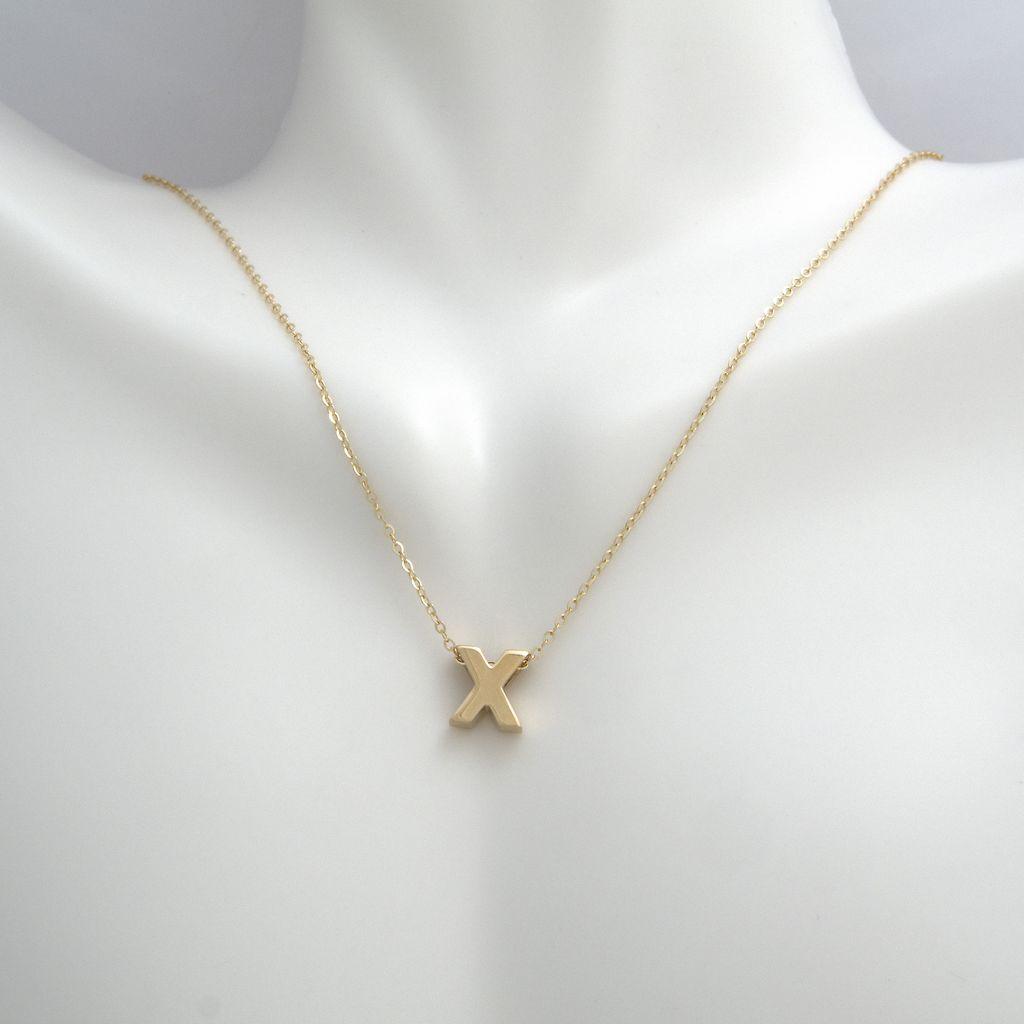 All Gold Letter Charm Necklace: A-Z - Ariel's Jewelry 