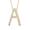 All Diamond Letter Charm Necklace, Big: A-Z - Ariel's Jewelry 