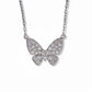 Diamond Butterfly Charm Necklace In 18K White Gold